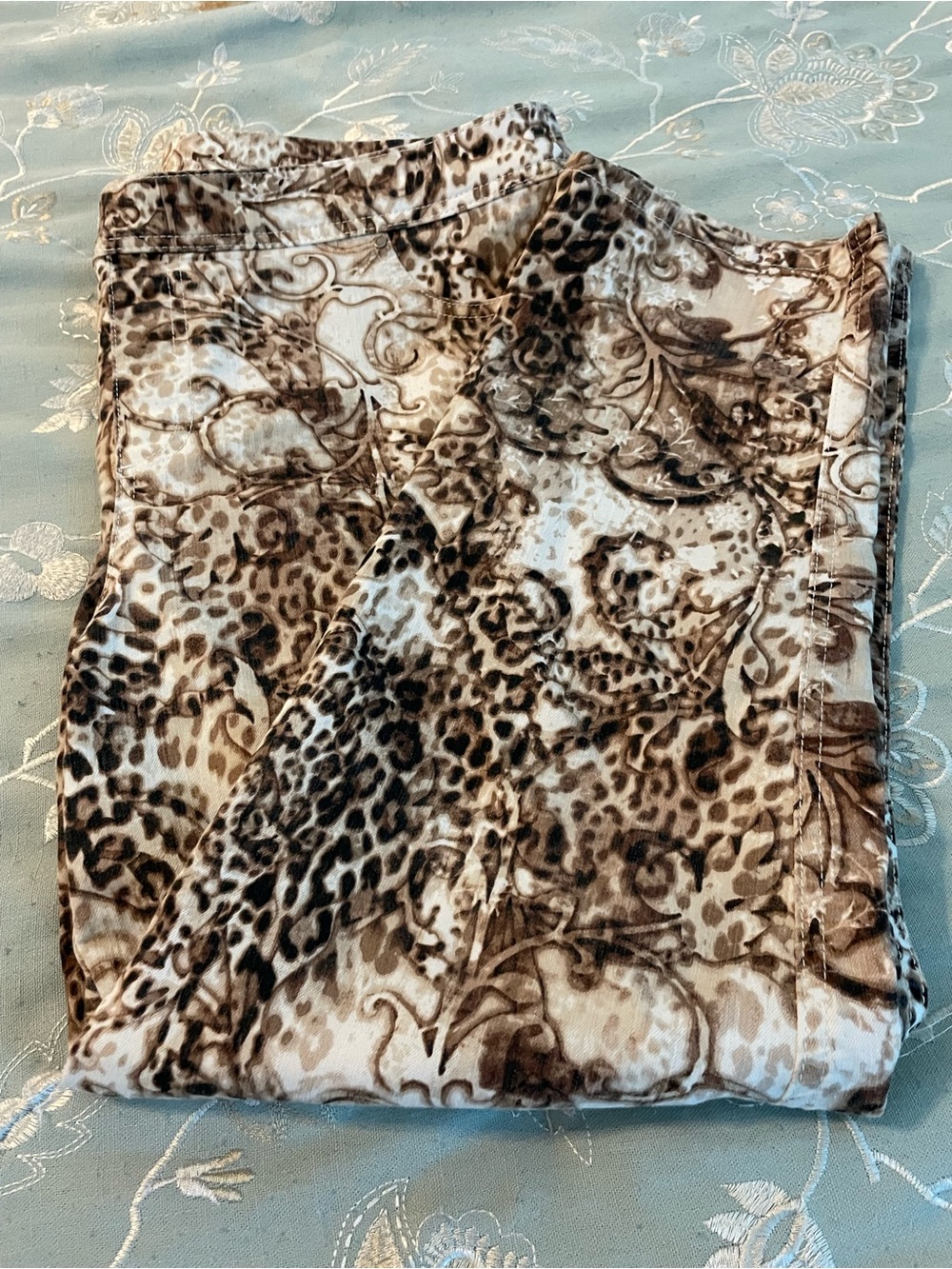 Chico's Animal-Print Ankle Pants - Brown & Cream